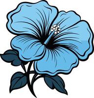 Blue Hibiscus Flower Illustration vector