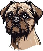 A Close-Up Portrait of a Brussels Griffon Dog vector