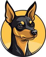 Portrait of a Miniature Pinscher vector