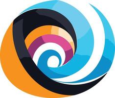 Abstract Swirling Design with Blue, Orange, and Black vector