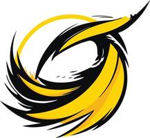 Abstract Design with a Yellow and Black Swirl vector