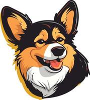 Smiling Cartoon Corgi vector