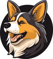 Smiling Cartoon Dog in a Circle vector