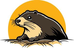 Gopher in the Sunset vector