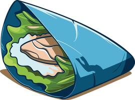 Cartoon Illustration of a Deliciously Wrapped Burrito vector
