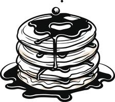 Stack of Pancakes Drizzled with Syrup vector
