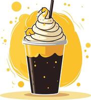 Mango Smoothie with Whipped Cream vector