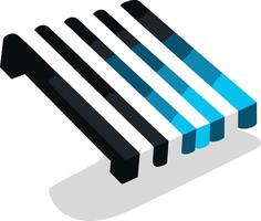 Striped Awning with Black and Blue Accent vector