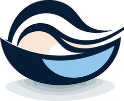 Abstract Design with a Wave and a Bowl vector