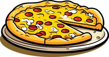 Delicious Pizza with a Missing Slice vector