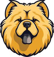 Smiling Chow Chow Dog Cartoon vector