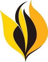 Abstract Flame Design with Yellow and Black vector