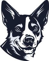 Portrait of a Smiling Australian Shepherd vector