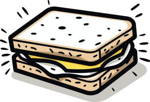 Cartoon Illustration of a Delicious Sandwich vector