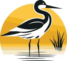 Silhouette of a Bird Against a Golden Sunset vector