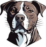 Close-Up Portrait of a Pitbull vector