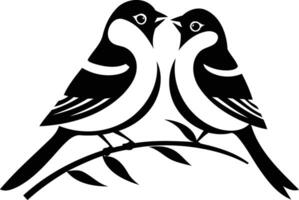 Two Birds Perched on a Branch vector