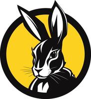 Black and White Rabbit in Circle vector