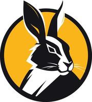 Black and White Rabbit Mascot in a Circle vector