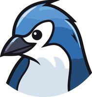 Cartoon Blue Jay with a Curious Expression vector