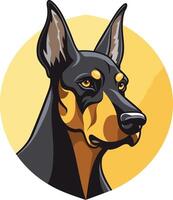 Portrait of a Doberman Pinscher vector