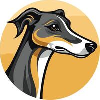 Close-up Portrait of a Greyhound vector