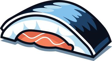 Cartoon Illustration of a Single Piece of Sushi vector