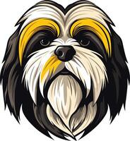 Close Up Portrait of a Shih Tzu Dog vector