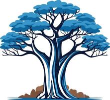 Blue Tree with a Distinctive Trunk vector