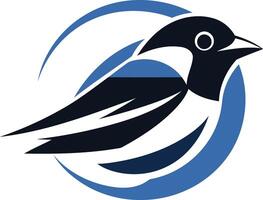 Stylized Bird Logo with Circular Frame vector