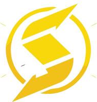 Abstract Yellow Logo with Arrows vector