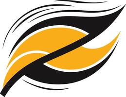 Abstract Design with Black and Yellow Waves vector