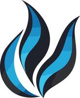 Abstract Blue and Black Flame Design vector