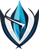 Abstract Blue and Black Logo with Sharp Lines vector