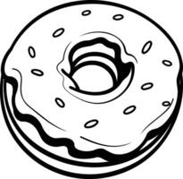 A simple line art illustration of a donut with sprinkles vector