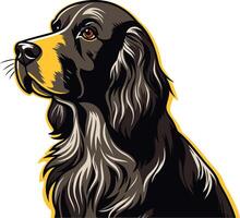 Portrait of a Black and Tan Cocker Spaniel vector