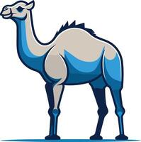 Camel Illustration with a Blue and Gray Color Scheme vector