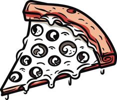 Pizza Slice with Melted Cheese and Toppings vector