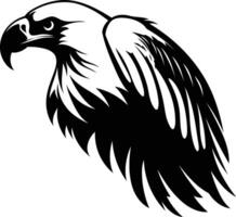 A striking black and white silhouette of an eagle head, perfect for tattoo designs, logo creation, or any project needing a bold and powerful visual vector