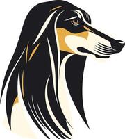 Elegant Black and Tan Afghan Hound Profile vector