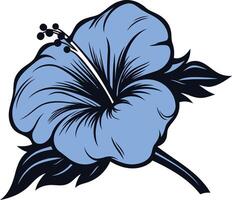Blue Hibiscus Flower Illustration vector