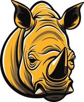 Close-up of a Powerful Rhino vector