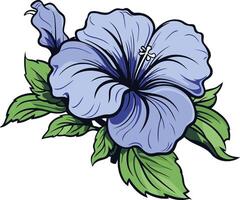 Blue Hibiscus Flower Illustration vector
