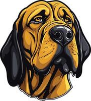 Close Up of a Brown and Black Dog vector