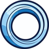 Abstract Blue Circle with Swirling Lines vector