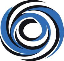 Abstract Circular Design in Blue and Black vector
