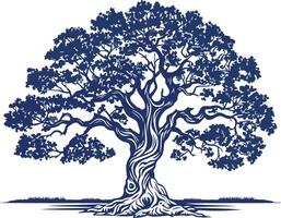 Silhouette of a Majestic Tree vector