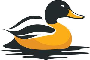 Cartoon Duck Floating in Water vector