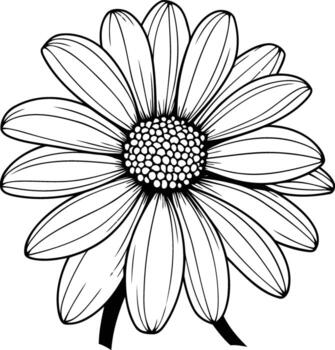 A simple yet beautiful black and white line drawing of a daisy, perfect for adding a touch of nature to any design vector