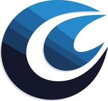 Abstract Logo Design with Blue and Black Colors vector